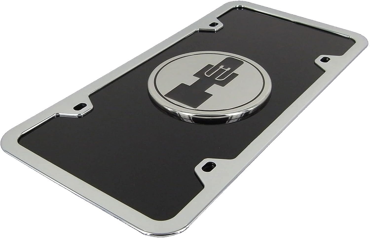 Au-TOMOTIVE GOLD Chrome Logo On License Plate + Frame for Hummer H3 (Black)