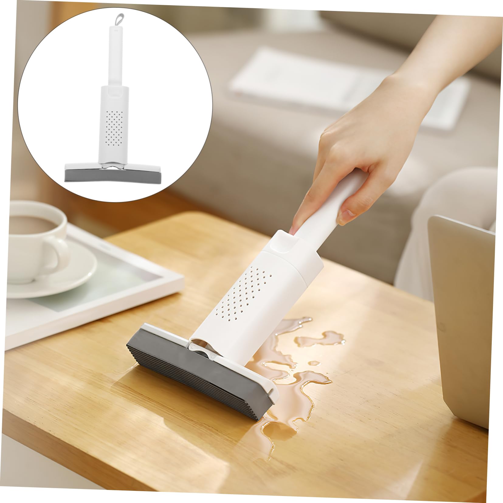 Cabilock 5 Piezas Mopa Mini Multifuncional de Esponja para Limpieza de Escritorios y Baños Mopa Portátil Autopresionada para Superficies Sensibles y Reducidos