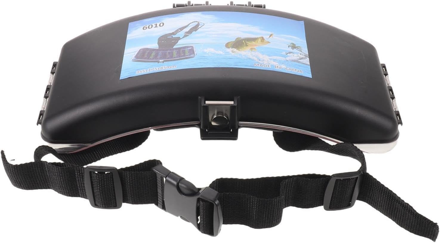 Portable Fishing Lure Storage Box with Dividers Black Waist Organizer