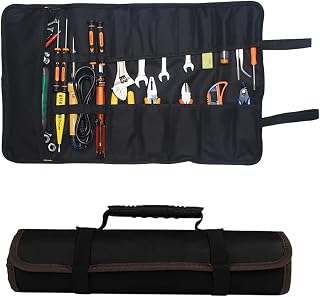 22 Pocket Tool Box, Tool Bag, Portable Tool Organizer, Foldable Tool Roller/600D Oxford Rollable (Without Tools) for Gardenworking/Electrician/Carpenter