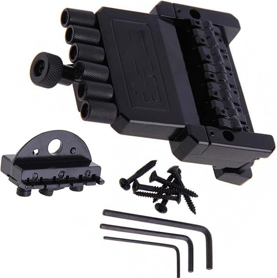 1 Set Black Headless Electric Guitar Bass Tremolo Bridge For Headless Guitar (Color : 6 string)