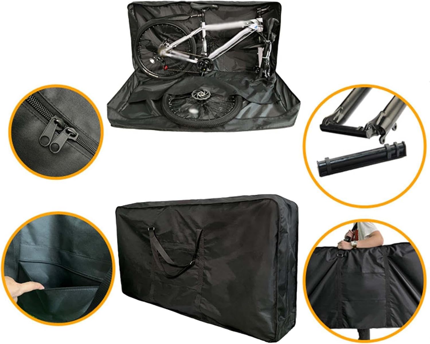Foldable Bike Carry Bag Practical Bicycle Transport Case for Trip