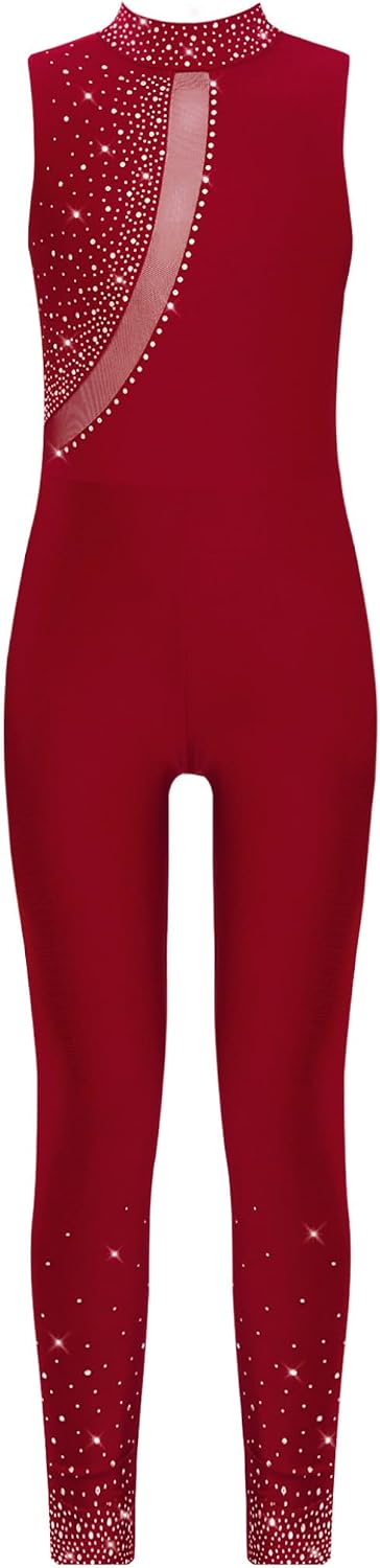 Shinsto Gymnastics Unitard for Girls One Piece Sleeveless Dance Bodysuits Skating Jumpsuit Ballet Leotards
