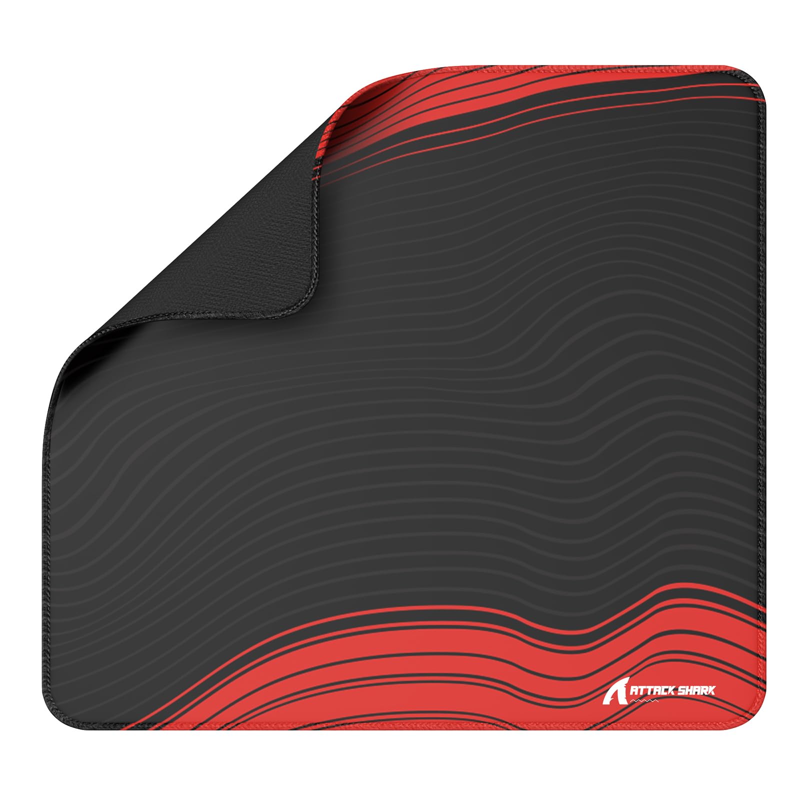 ATTACK SHARK CM02 Gaming Mouse Pad Esports Speed Large Mouse mats for Desk Waterproof Surface Stitched Edges and Anti-Slip Rubber Base Size XL Laminate 17.72” x 15.75” x 0.16” Black/Red