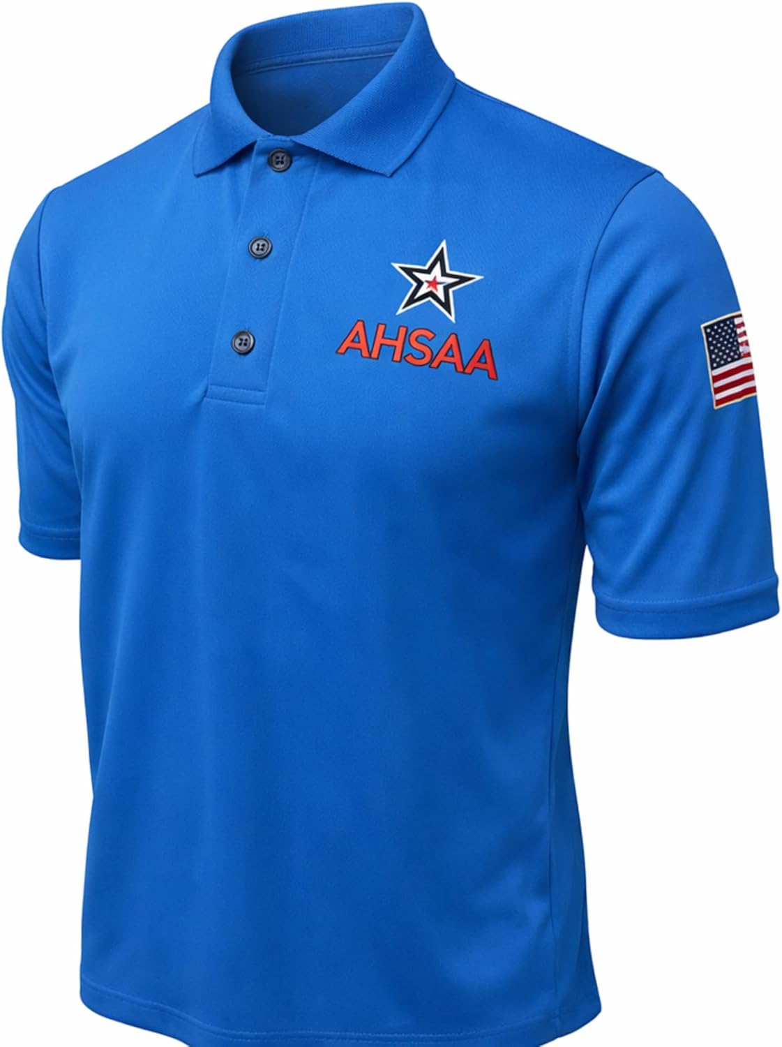 Smitty | USA-451-AL-BB | Alabama Track & Field Men's Basketball/Volleyball Referee Short Sleeve Shirt with USA Flag