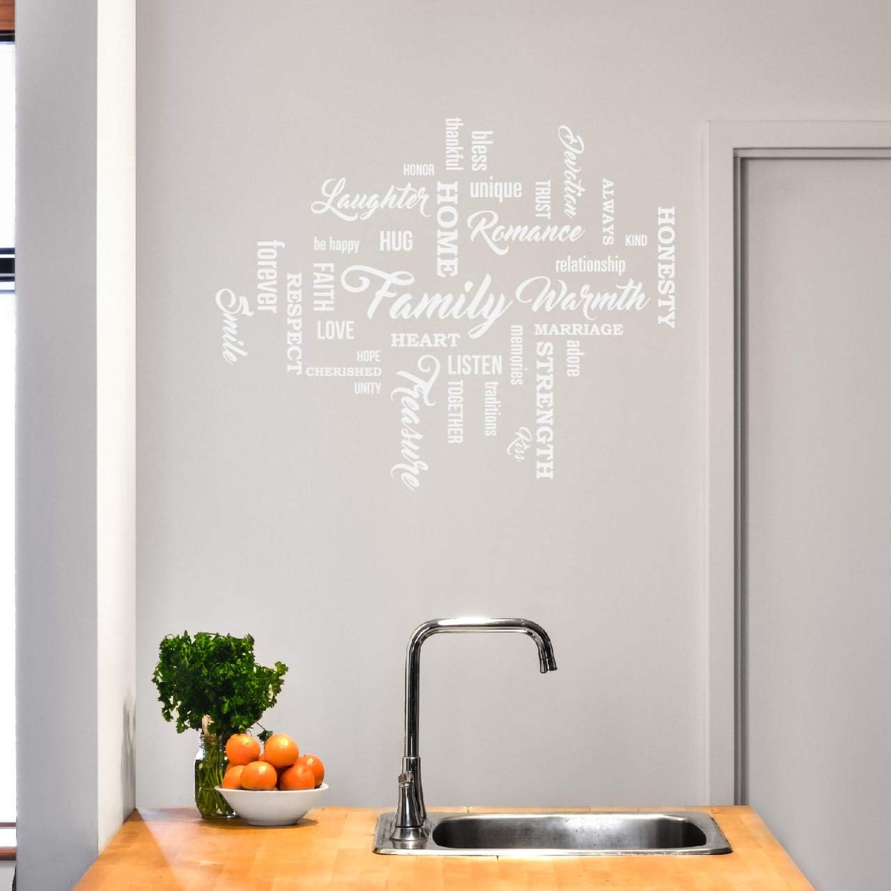 Amazon.com: Innovative Stencils Set of 35 Family Quote Words Vinyl Wall ...