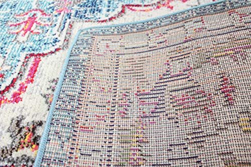 Bashian Collection Area Rug - Luxury Power Loom Polypropylene - Home Decor For Runner Rug, Entryway Rug, Living Room Rugs, 3'6" X 5'6", Teal #TOP4