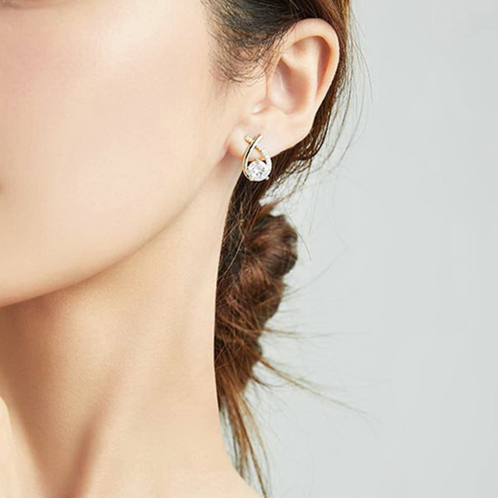 Ohrstecker-Set Damen, Ohrstecker für Damen, Tragus-Ohrstecker aus Sterlingsilber, Tropfenform mit Zirkonia