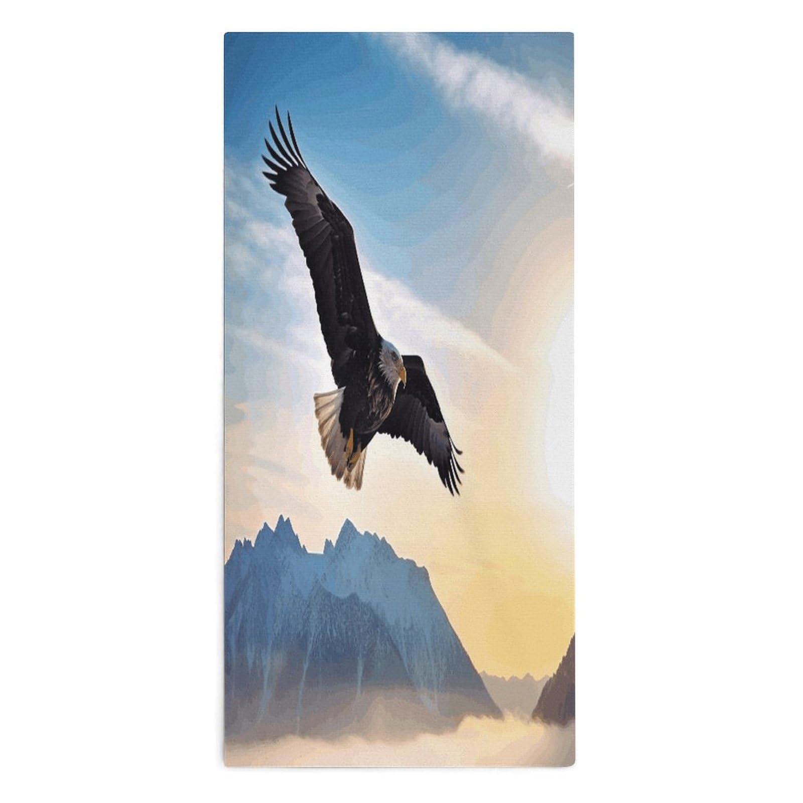 Fodpand Style Eagle Mountains Microfiber Towels, Decorative Bath Towel Soft & Lightweight, Hand Towels Multipurpose Use For Bathroom, Pool, Gym, Spa, And Hotel Use