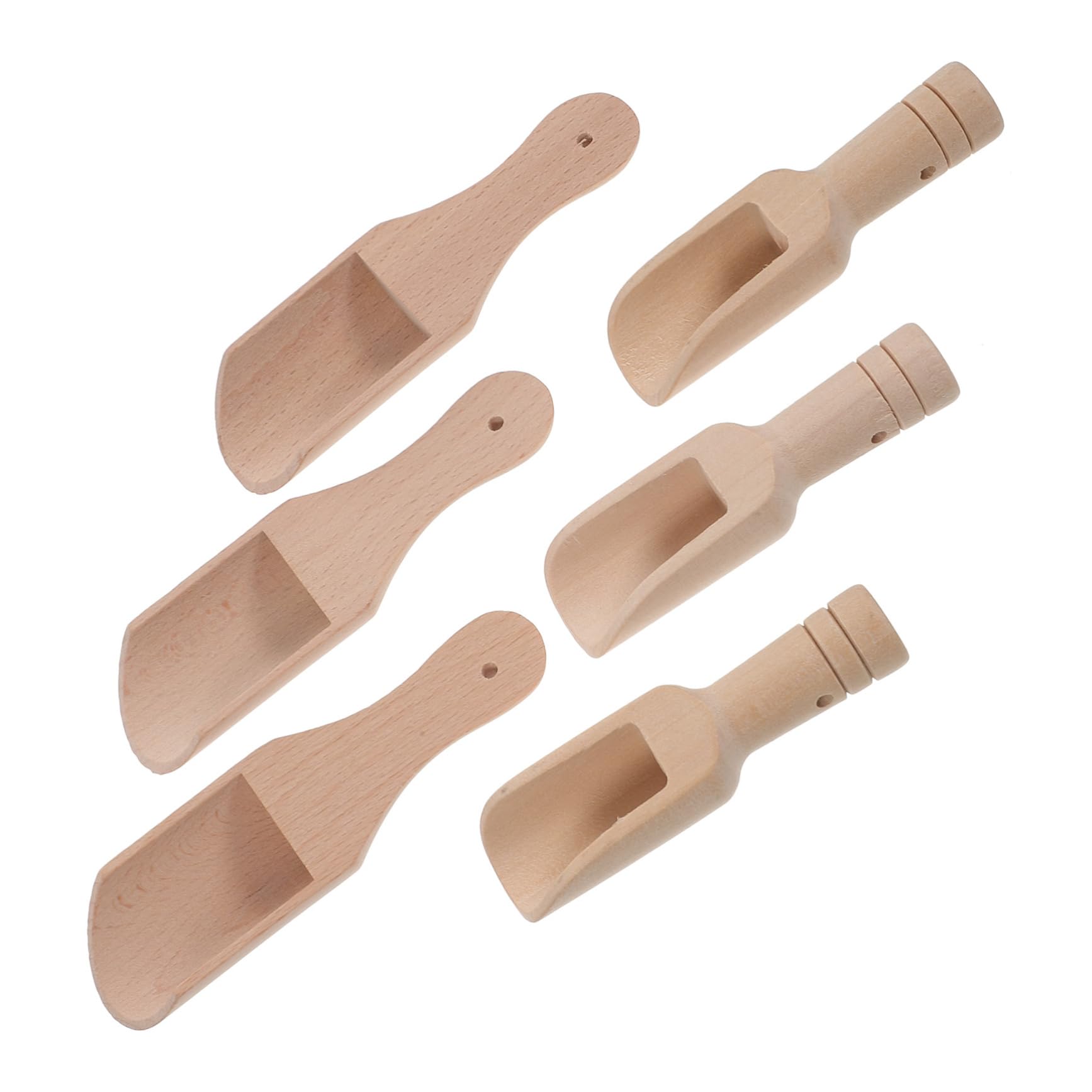 OUNONA 6Pcs Portable Wood Tea Spoons Multi Function Scoops for Convenient Tea Serving for Kung Fu and Spices Compact and Easy to Clean