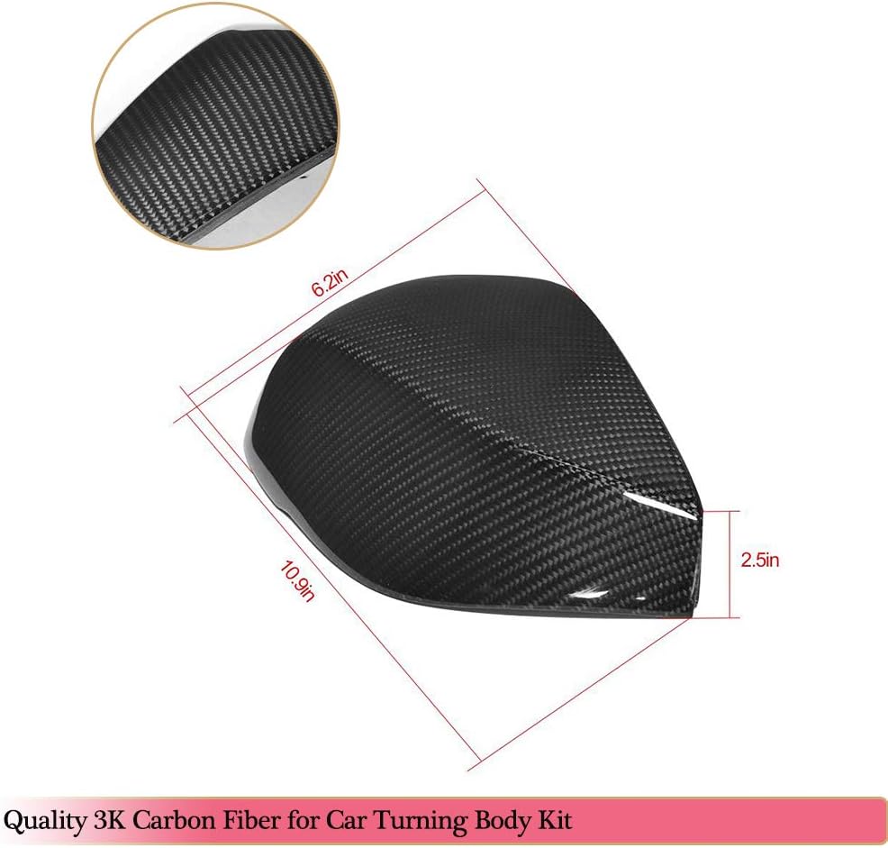 Mirror Cover fits Infiniti Q50 Q50S Sedan 2014-2019 Factory Outlet Carbon Fiber CF Side Rearview Mirror Caps Car Exterior Outside Shell (Type A, replacement)