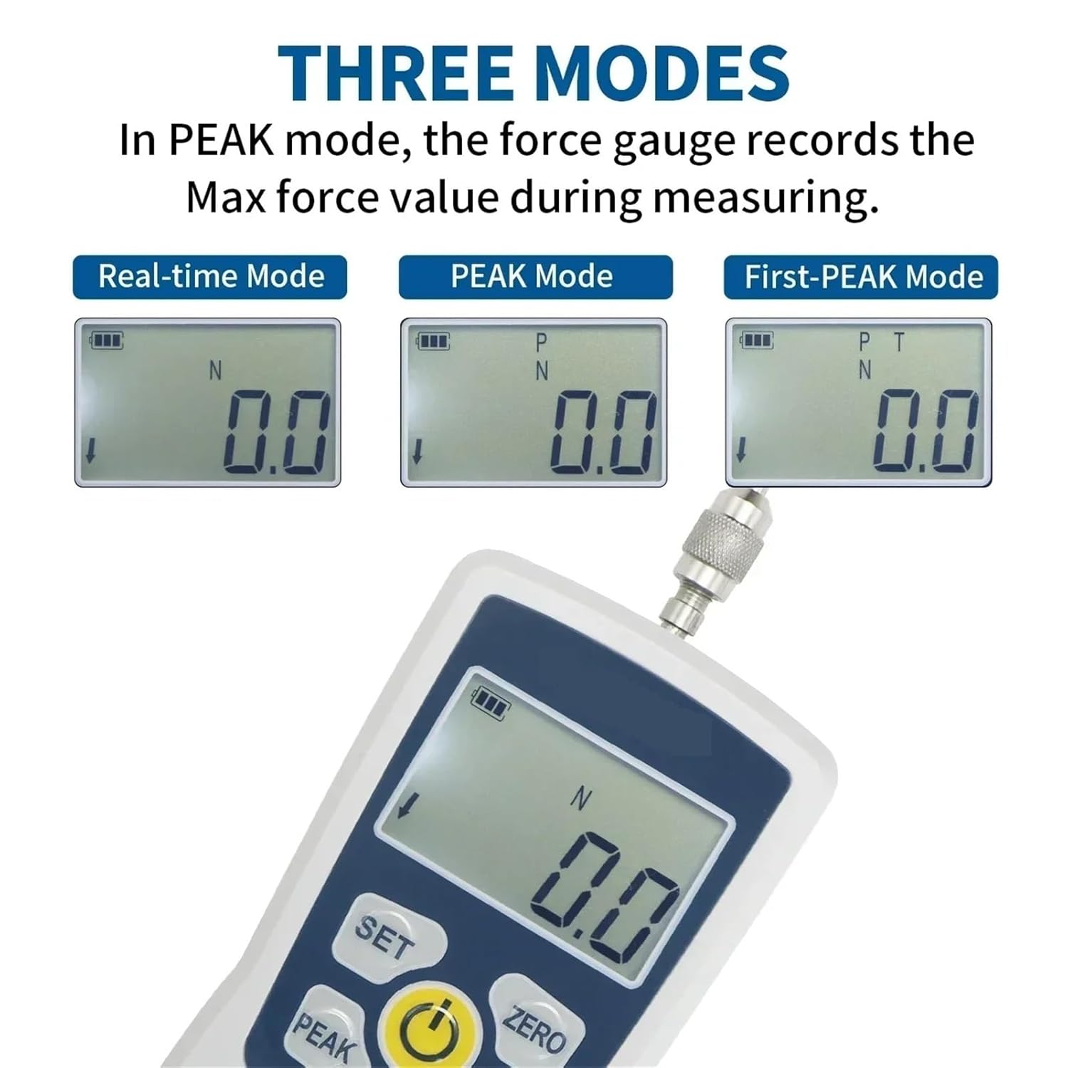 Digital Push Pull Force Gauge Portable Dynamometer Gauge High Precision Pull Pressure Gauge Portable Pull Tester(500N)