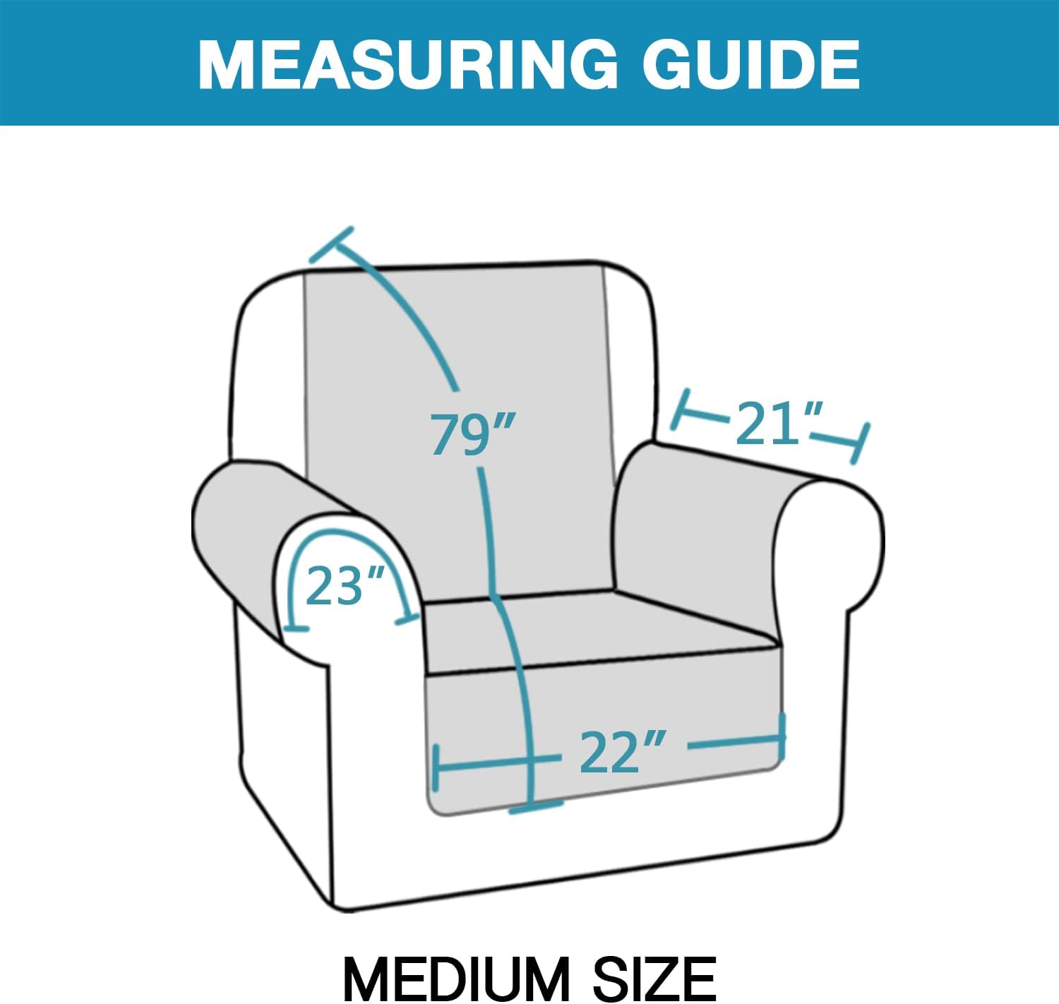 Flamingo P Recliner Covers Velvet Slip Resistant Recliner Sofa Slipcover Seat Width Up to 22" Couch Furniture Protector with 2" Elastic Straps Recliner Cover - Brown