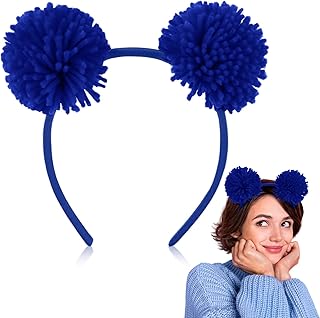 Pom Poms Headbands Bear Ears Headband with Plush Ball for Halloween