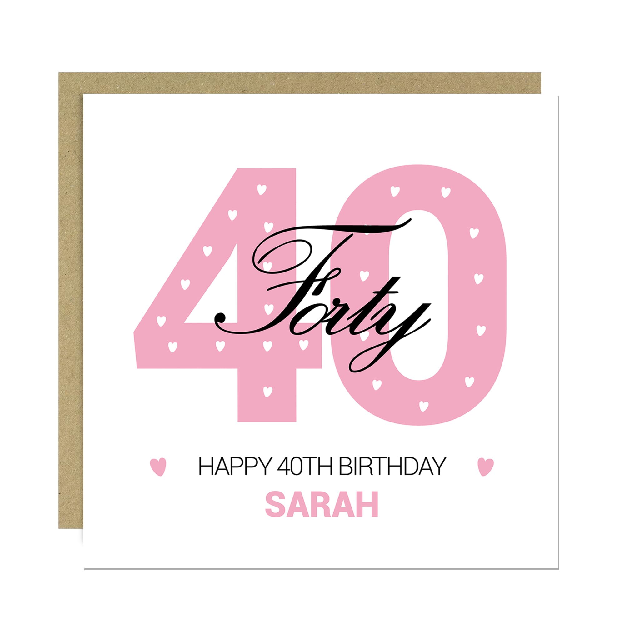 RED OCEAN PERSONALISED 40th Birthday Card For Daughter Auntie Mum Friend 40th Birthday Cards For Her From Mum Dad Friend With Envelope Included