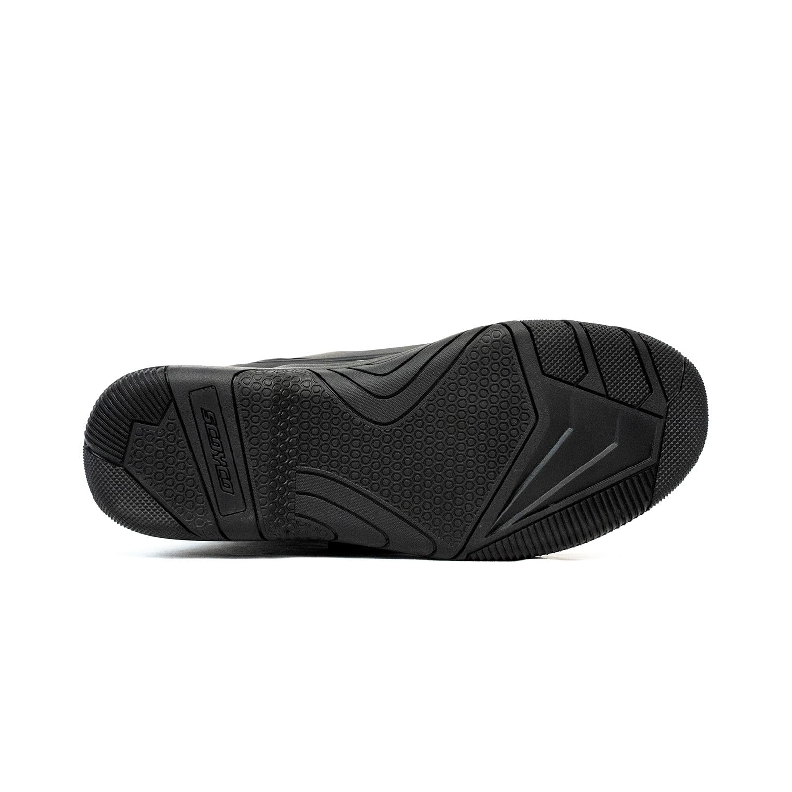 Scoyco Motocross Stiefel Herren CE-Stufe 1 TPU-Schienbein-und Knöchelschutz | Schockbeständigkeit, Knöchelstütze, Mikrofaserleder, Rutschfeste Sohle, 4 Verstellbare-Schnallen, Enduro, MX, Schwarz