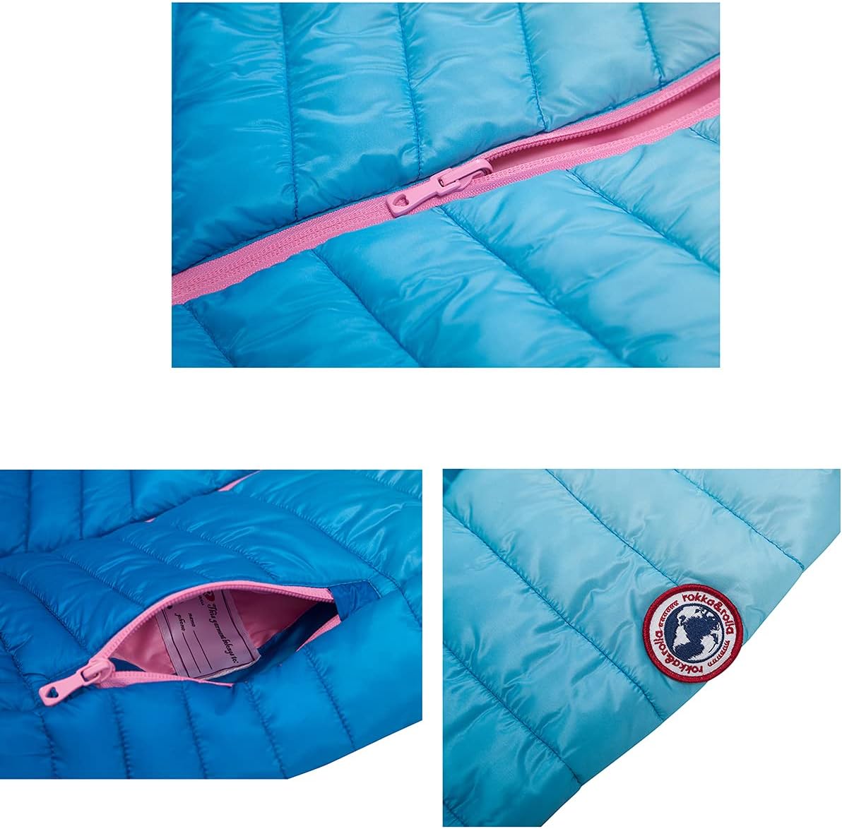 Rokka&Rolla Girls' Reversible Lightweight Puffer Jacket Hooded Water-Resistant Winter Coat - Image 6