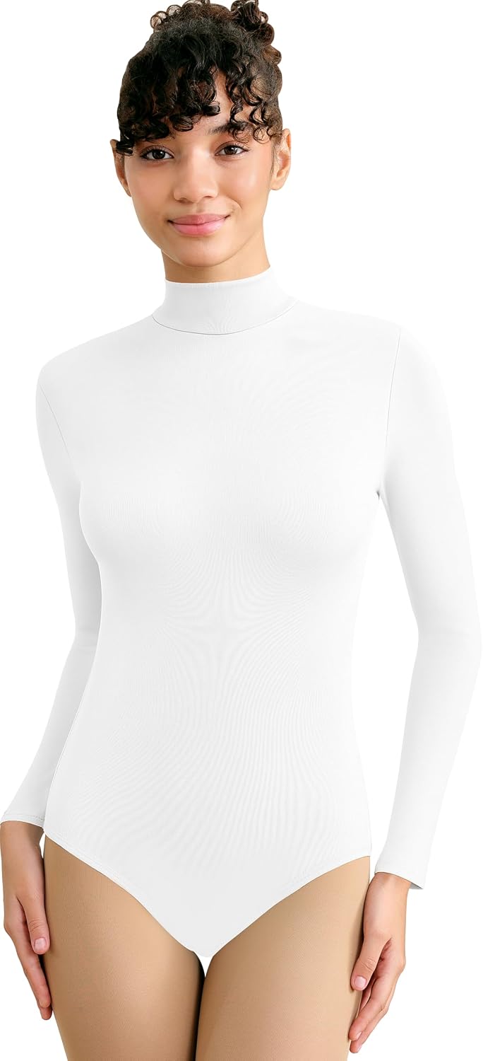 Turtleneck Dance Ballet Leotard for Women | Stretch Fabric,Convenient Back Zip Design,Elegant Turtleneck,Full Front Lining,Various Occasions,Multi Color Options