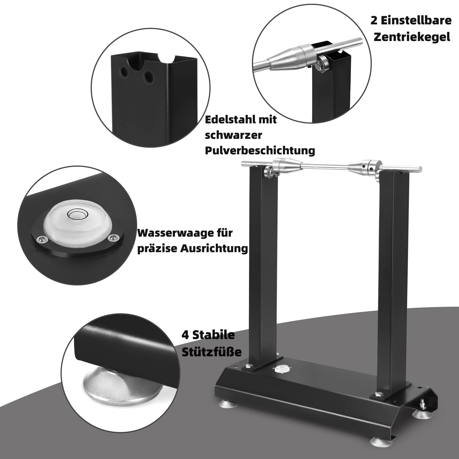 Aufun Motorcycle Bilancing Machine, bilanciamento del Bordo Pneumatico per Moto di Capra, per Quasi Tutti i Cerchi di Motocicletta e Scooter, 40x19x50 cm