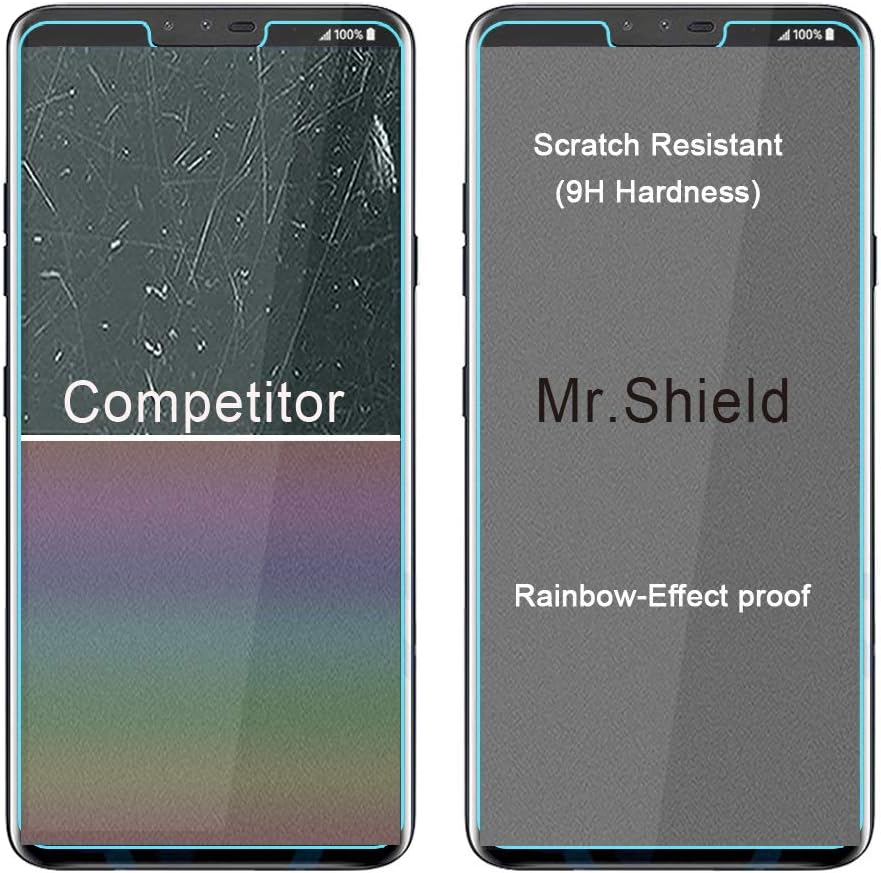 Mr.Shield [3-PACK] Designed For LG V40 ThinQ [Upgrade Maximum Cover Screen Version] [Tempered Glass] Screen Protector with Lifetime Replacement