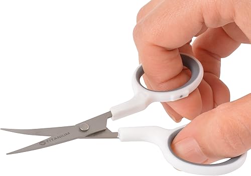 Miniatura 4 de Westcott - Tijeras de bordar de titanio con hoja curva de 13 cm, 16380-001, paquete de 2, blanco y gris