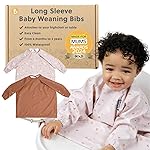 BIBaDO - Long Sleeve Baby Bibs - Babies & Toddlers 6-36 Months - Coverall Baby Led Weaning Bib - Easy Wipe, Soft & Waterproof