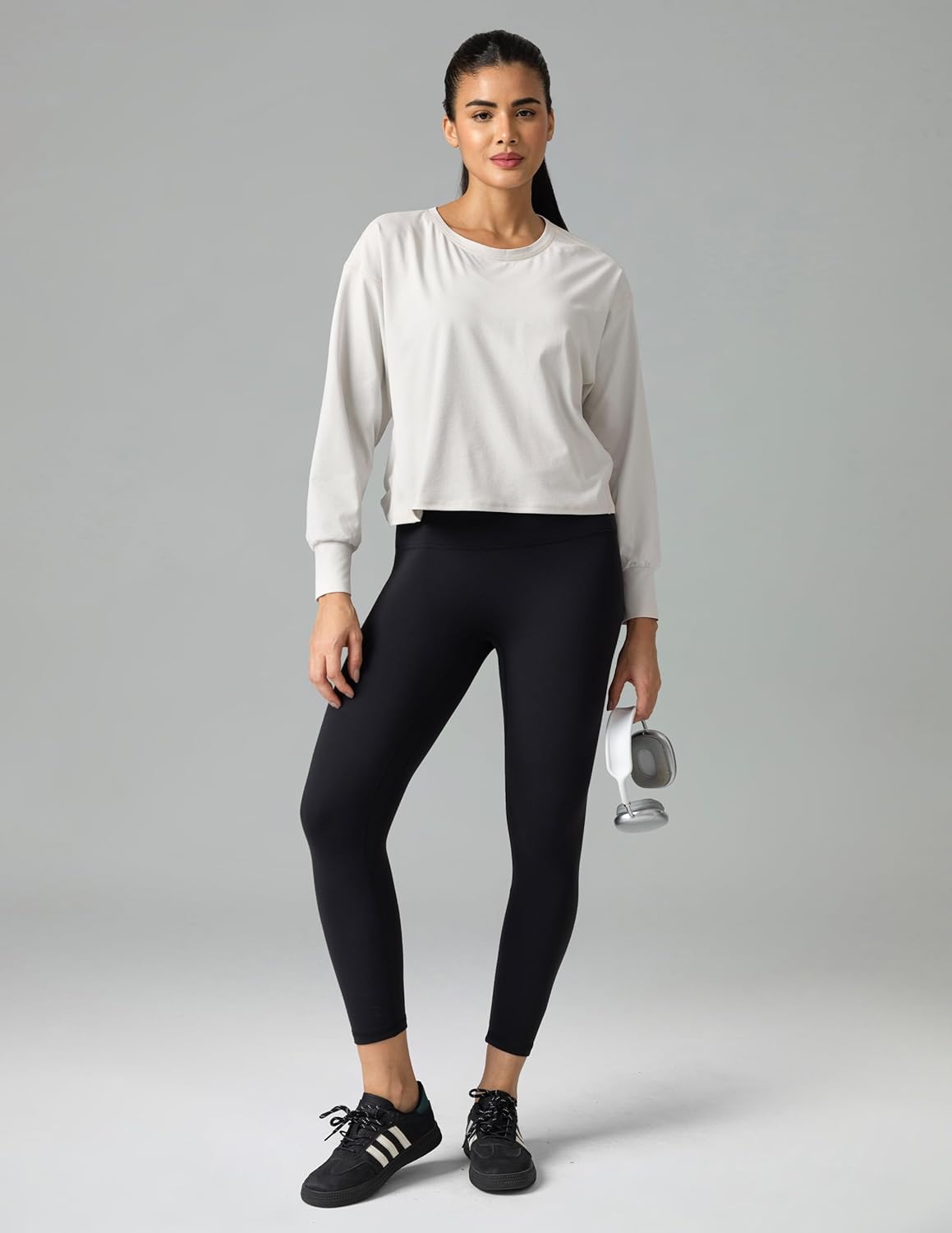 Colorfulkoala Long Sleeve Shirts for Women Oversized Crew Neck Tops Casual Workout Fashion T-Shirts