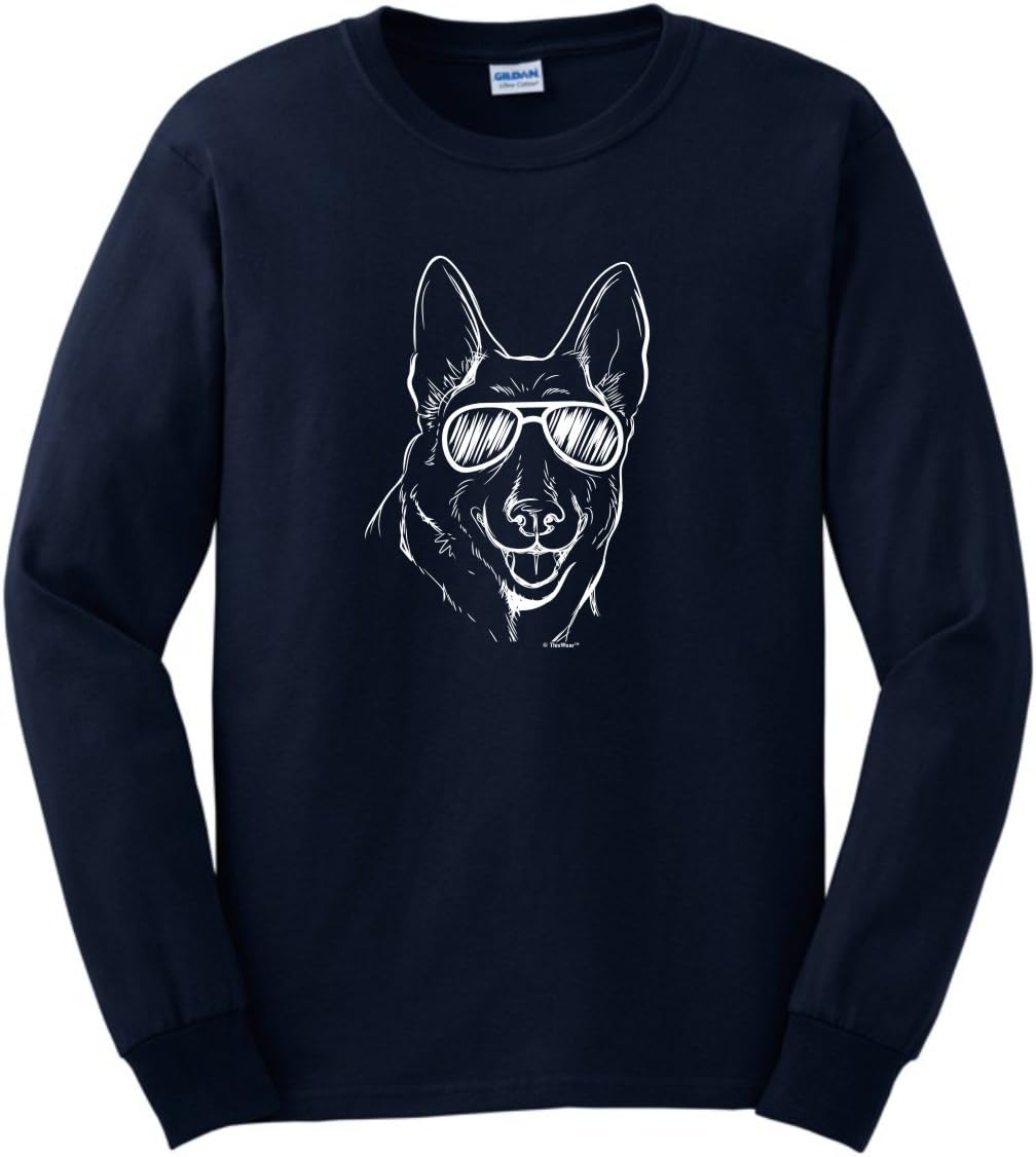 ThisWear Dog Lover Gift German Shepherd Sunglasses Dog Gift Long Sleeve T-Shirt