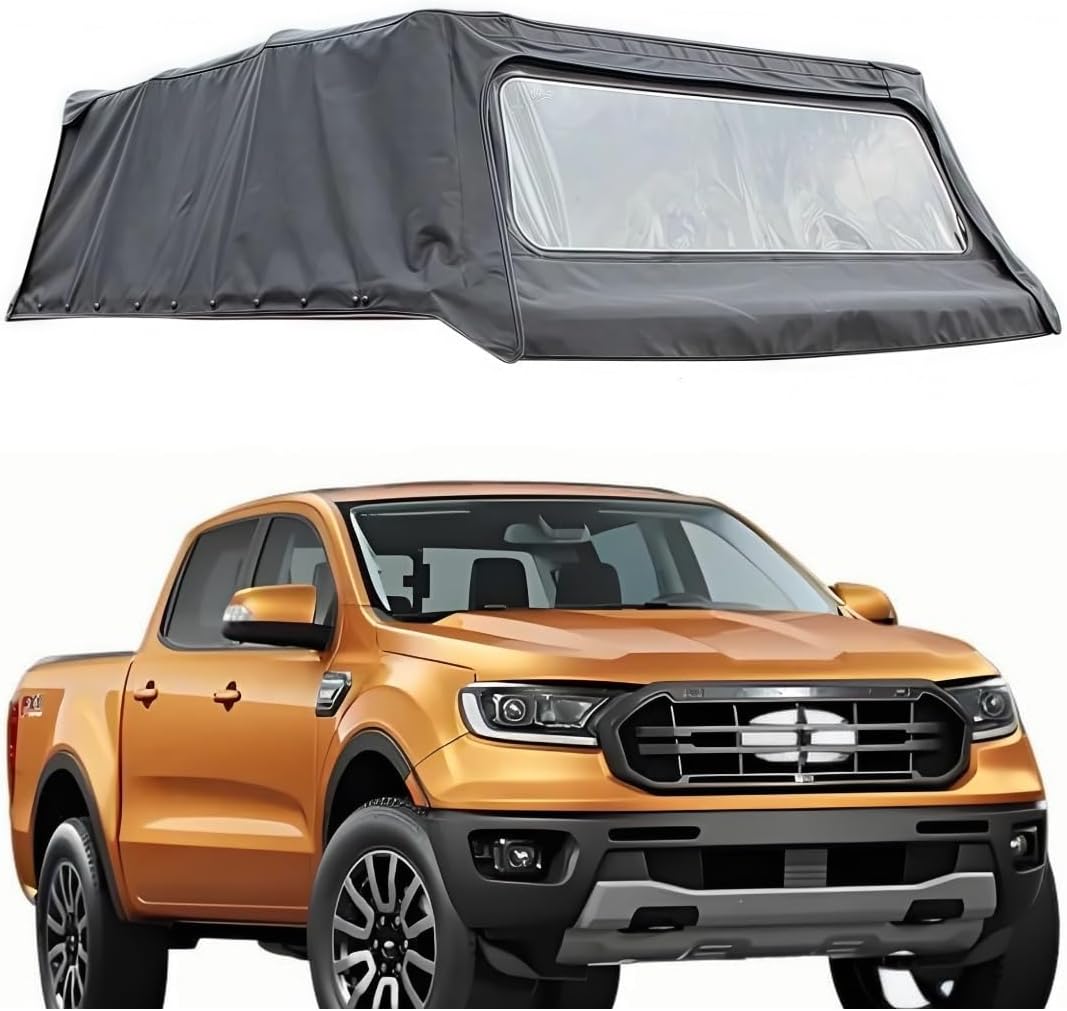 Truck Bed Soft Topper, Foldable Camper Shell Compatible for Ford Ranger 2015-2024 5ft Short Bed, Easy Install Tonneau Cover, Durable Truck Top Accessories(6ft)