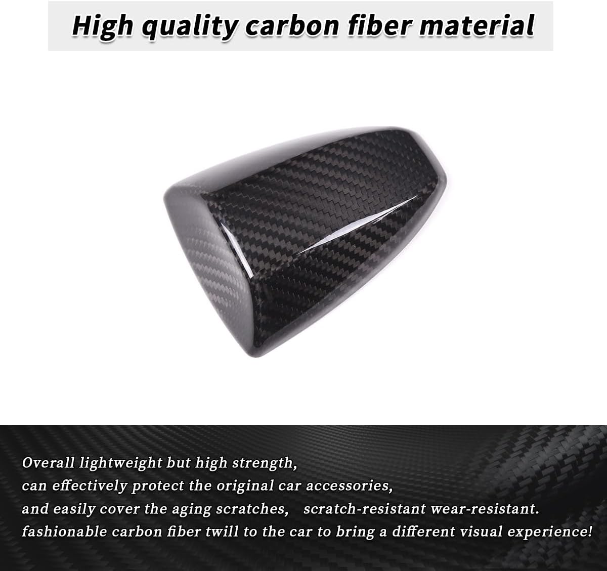 Car Exterior Roof Shark Fin Antenna Trim Cover,Fit for Nissan GTR R35 2008-2016,Real Hard Carbon Fiber Auto Decoration Accessories (Black Carbon Fiber)