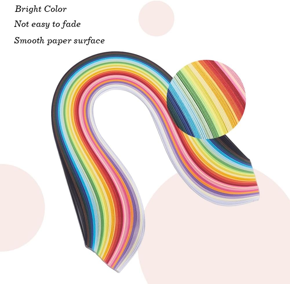 CRASPIRE 1300pcs 26 Colors Quilling Paper Strips Set Width 3mm Length 39cm Origami Paper Quilling Art Strips for Craft Enthusiast Adults Beginner DIY Hand Craft Christmas