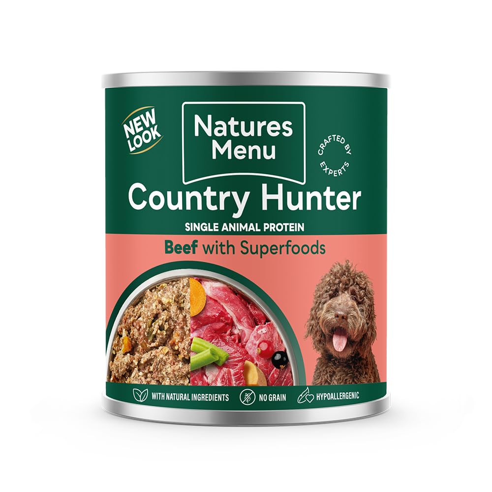 Natures Menu Country Hunter Dog Food Can Beef with Superfoods (6 x 600g)