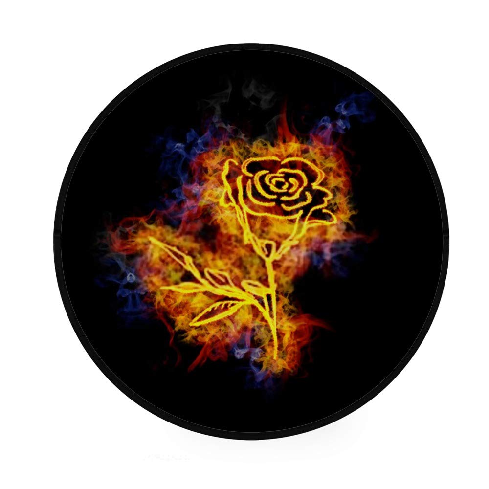 Paillasson rond rose flamme antidérapant et absorbant pour l'entrée