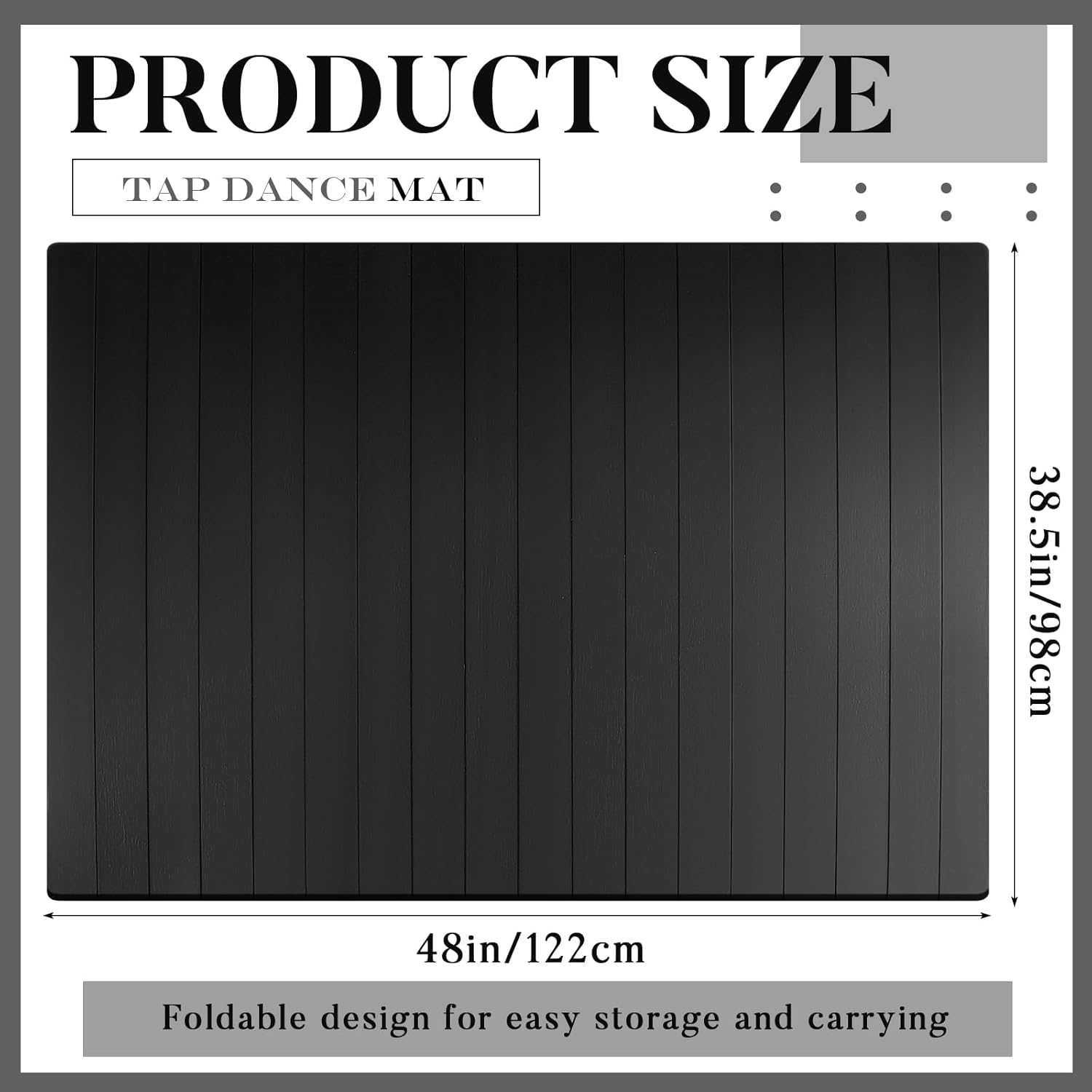 Tap Dance Board 3.22 x 4 ft Portable Dance Floor Mat for Home Practice 8mm Thick Solid Bamboo with Clear Sound Large Heavy Duty Flooring Professional Exercise