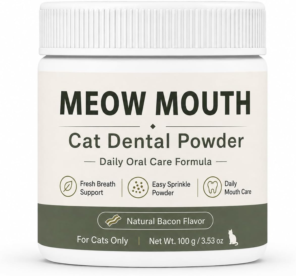 ZIPZ MeowMouth Cat Dental Powder, Probiotic Oral Care for Cats, 100 g