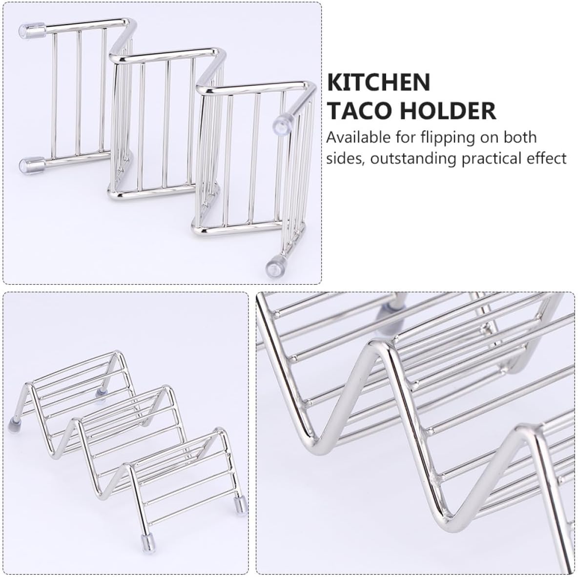 2 Piece Stainless Steel Taco Holder Stand for Hard Shell Burritos