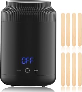 Mini Wax Warmer for Hair Removal, Digital Temperature Display Wax Pot Warmer with Non-Stick Inner Pan, Wax Melt Machine for Full Body Legs Face Eyebrows Bikini (Black)