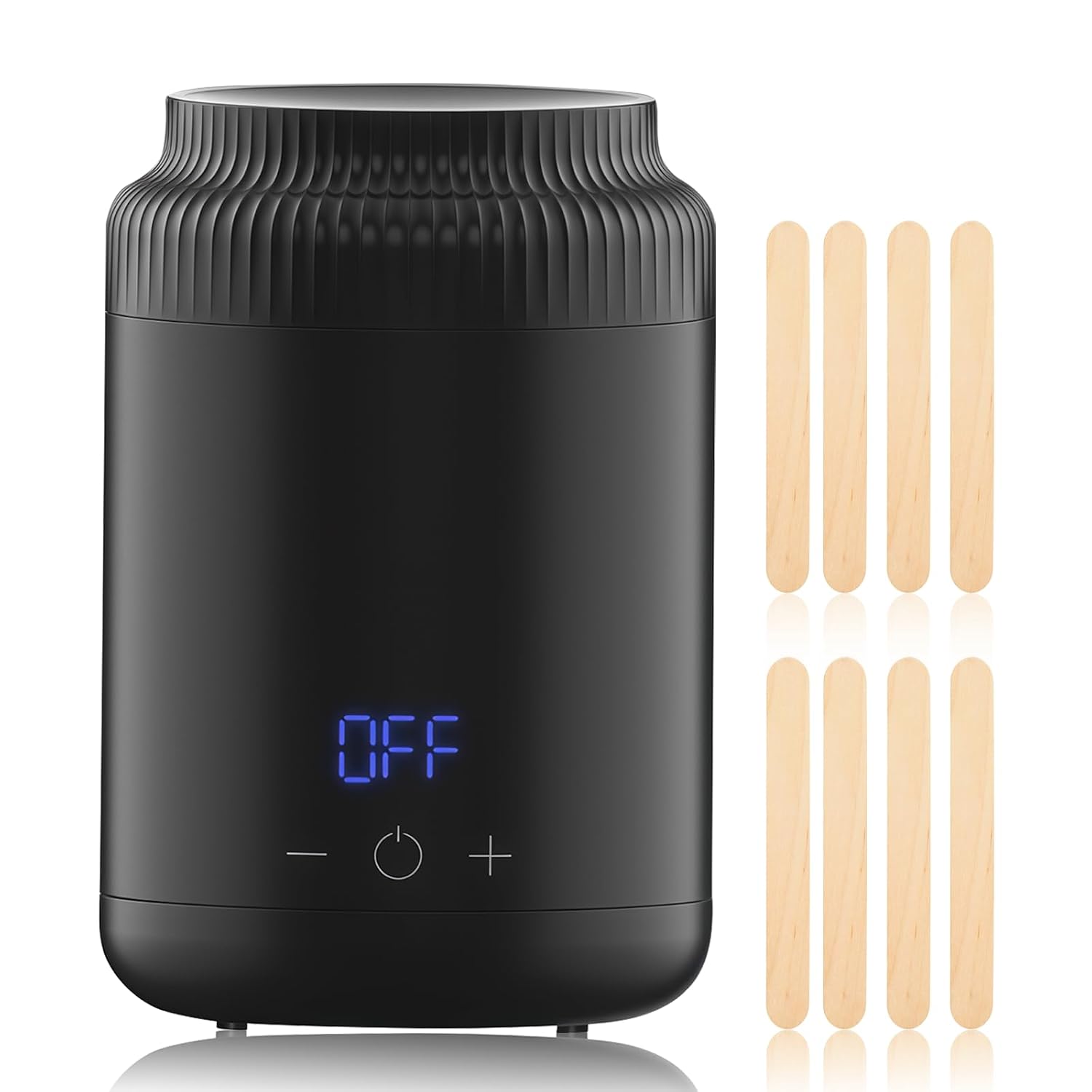Mini Wax Warmer for Hair Removal, Digital Temperature Display Wax Pot Warmer with Non-Stick Inner Pan, Wax Melt Machine for Full Body Legs Face Eyebrows Bikini (Black)