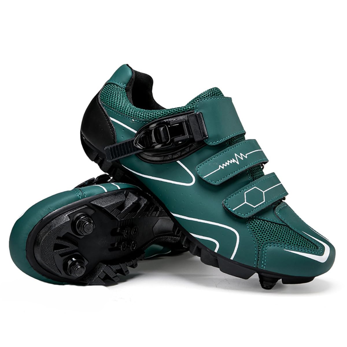 Hixingo Zapatilla de Ciclismo MTB Hombre Mujer Zapatos Bicicleta Montaña Exterior, Respirables Zapatillas de Ciclismo Adulto Unisex Compatibles SPD Lock System, 36-47EU