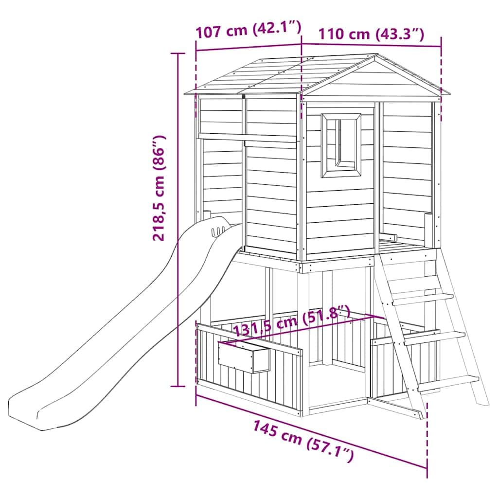 Genérico Parque Infantil de Exterior Madera Maciza de Abeto,Juegos y Juguetes,Estructuras para Juegos al Aire Libre,Columpios y estructuras de Juegos,3145011
