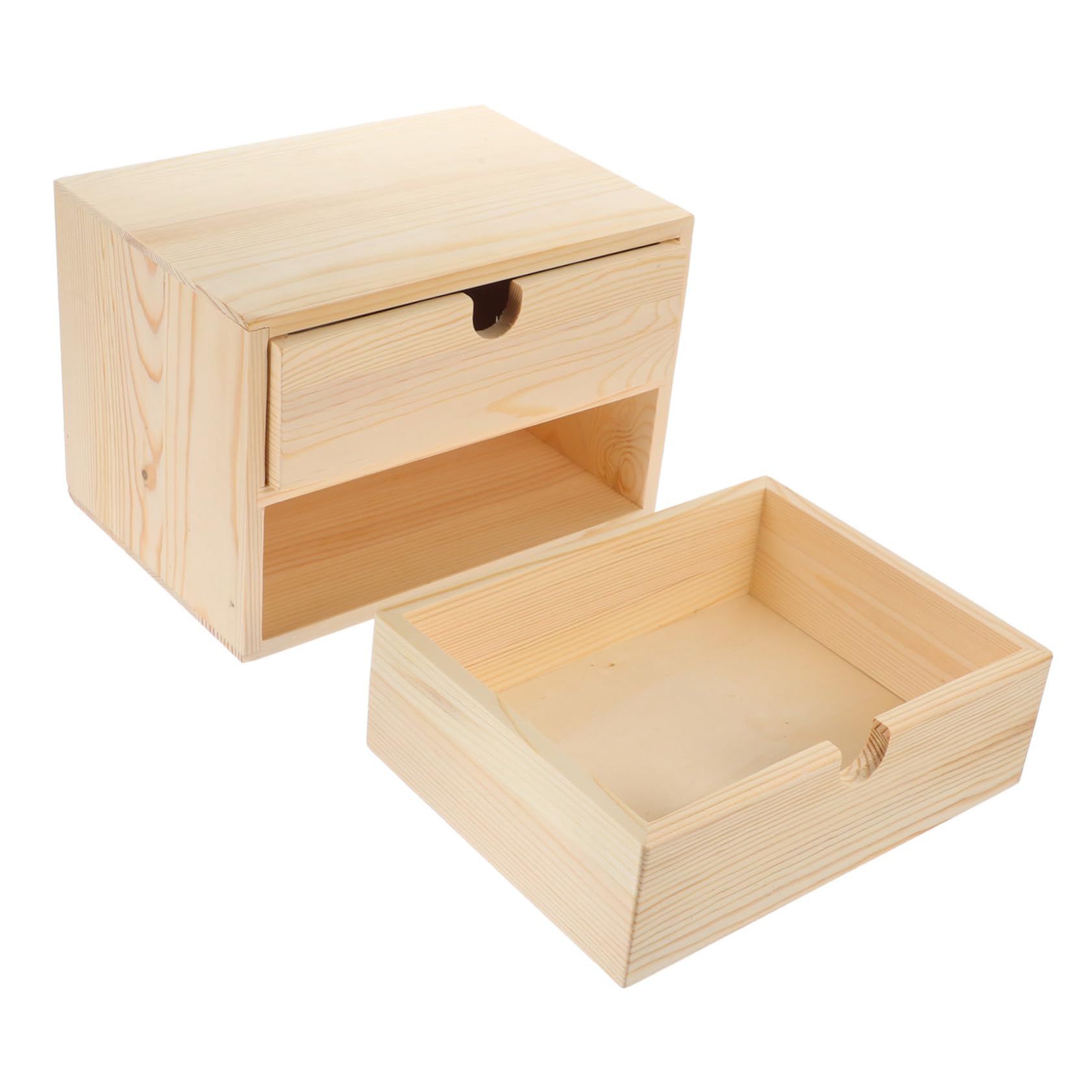 iplusmile Contenitore Portagioie in Legno Per Scrivania, Organizer Da Tavolo Con Cassetti, Cassettiera Compatta Per Gioielli, Cosmetici e Cancelleria, Soluzione Salvaspazio Per Uso Domestico e Ufficio