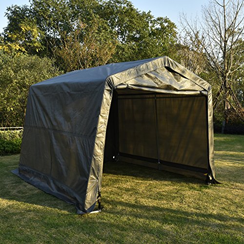 Bestmart Inc Heavy Duty Protable Garage Shed Shelter Canopy Carport Deep Gray,10X10X8Ft #TOP5