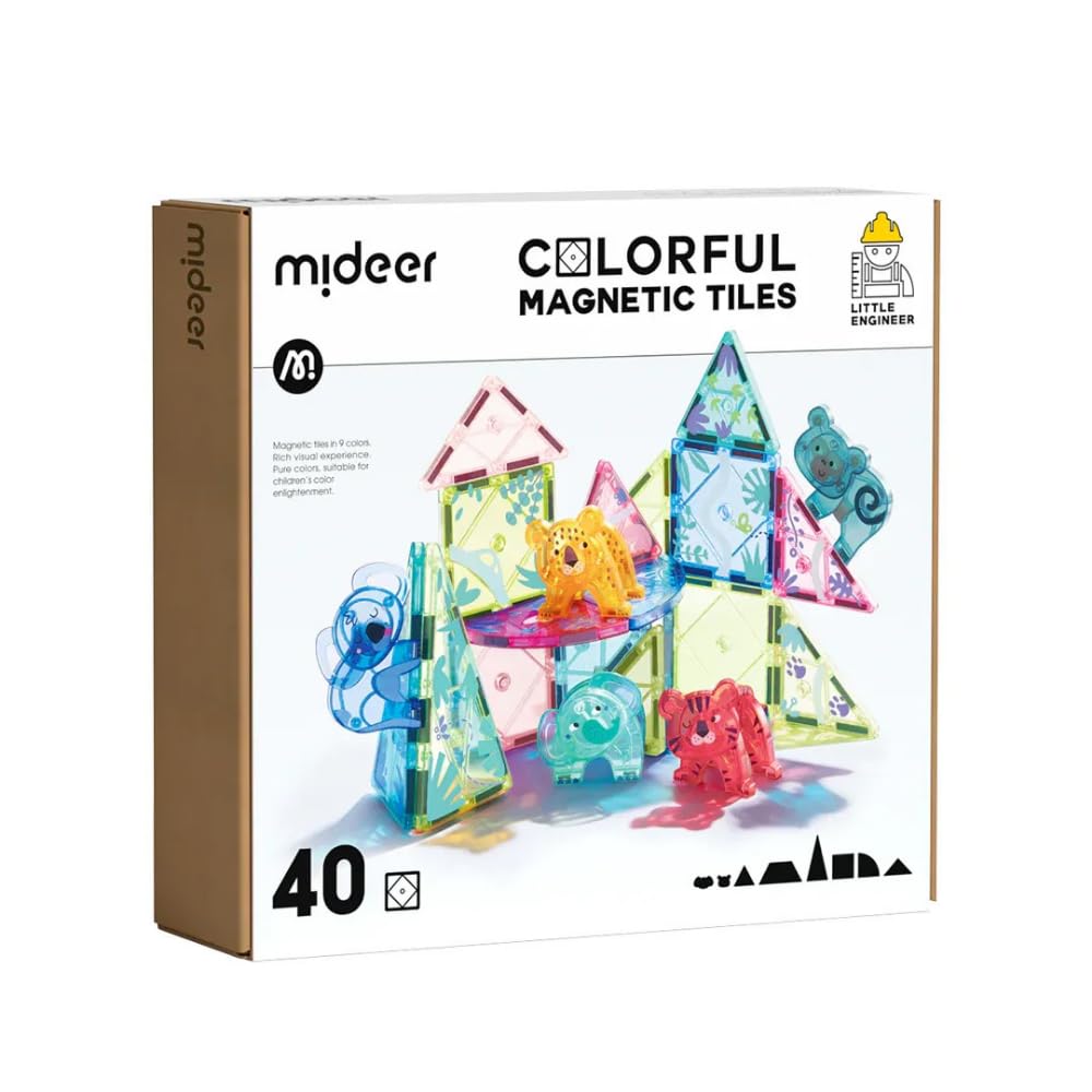 Mideer Juego de construcción magnética de colores, 40 unidades
