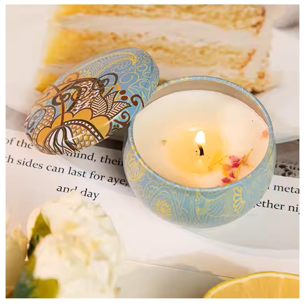 SPHINX Scented Soy Wax Candle, Potpourri Infused, 60g | Candle for Home Decoration, Table Centerpiece, Dinner, Diwali, Wedding, Church, Festival, Party,Trousseau,Gifting-1 Piece (English Pear Freesia)