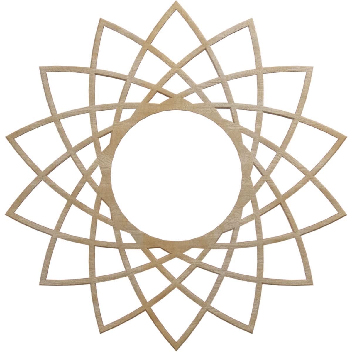 Ekena Millwork 20"OD x 7 3/4"ID x 3/8"T Eleanor Wood Fretwork Pierced Ceiling Medallion, Hickory