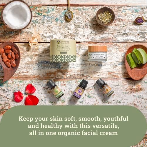 Ecodrop Organic Face Cream | Advanced Daily Facial Cream for Women | 100% All Natural Ingredients | Moisturiser & Anti Ageing Treatment
