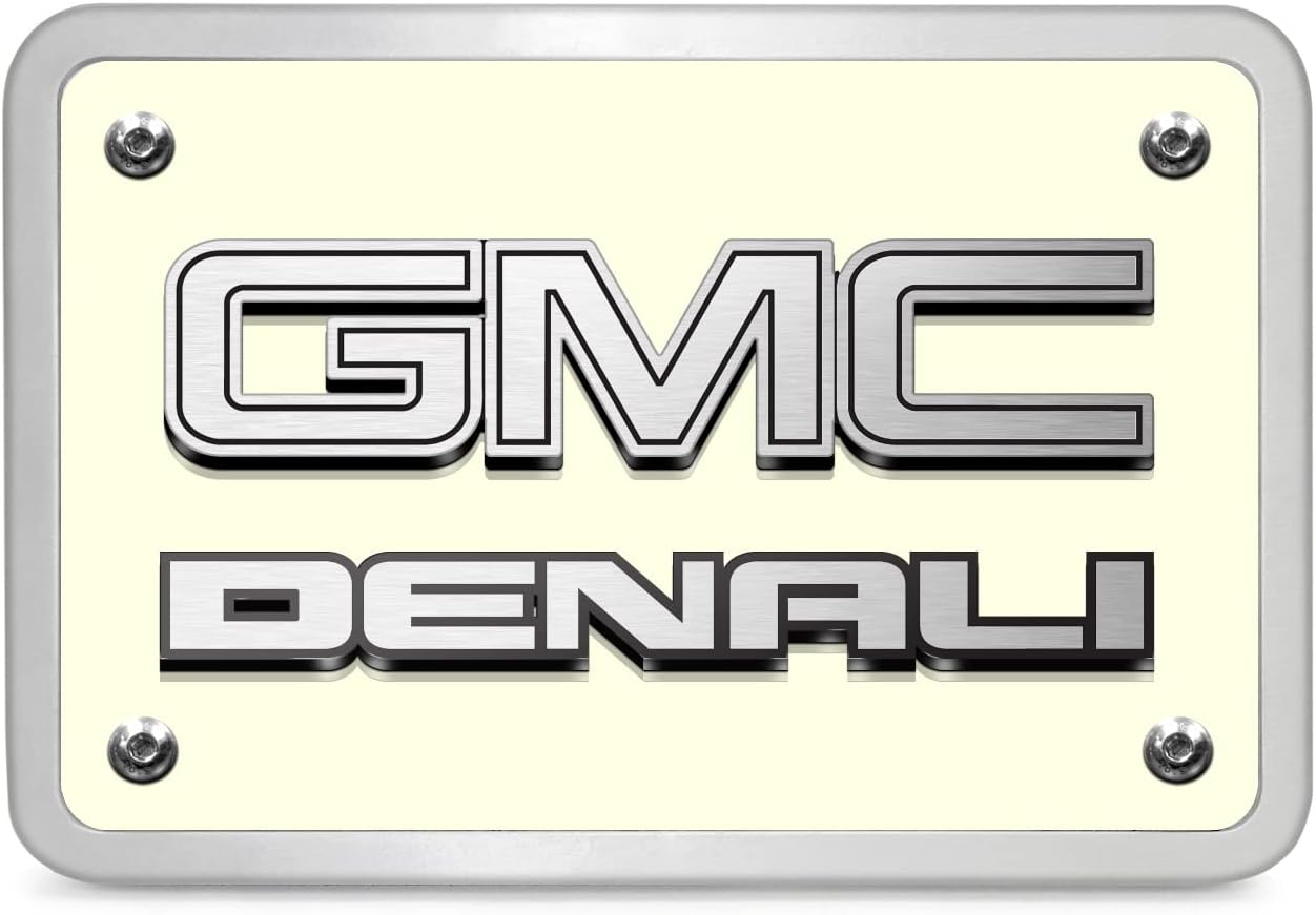 iPick Image Made for GMC Denali 3D Logo Glow in The Dark Luminescent Billet Aluminum 2 inch Tow Hitch Cover