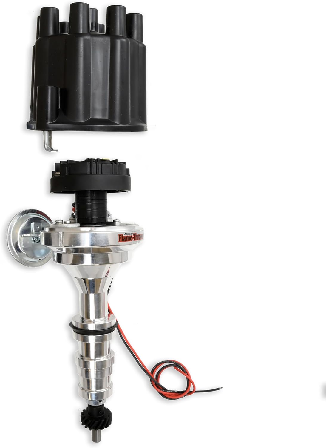 Pertronix D133700 Flame-Thrower Plug and Play Vacuum Advance Black Cap Billet Electronic Distributor with Ignitor II Technology for Ford FE 352-428