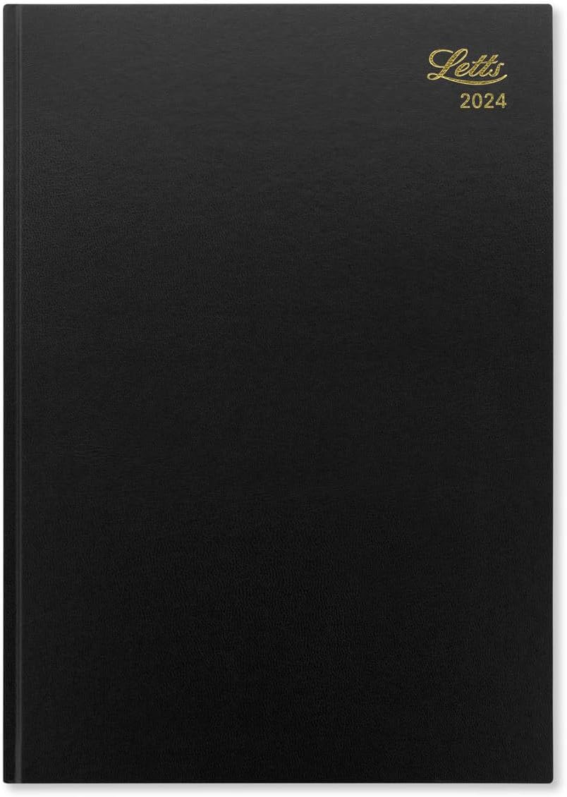 Letts Standard A4 week to view 2024 diary - black