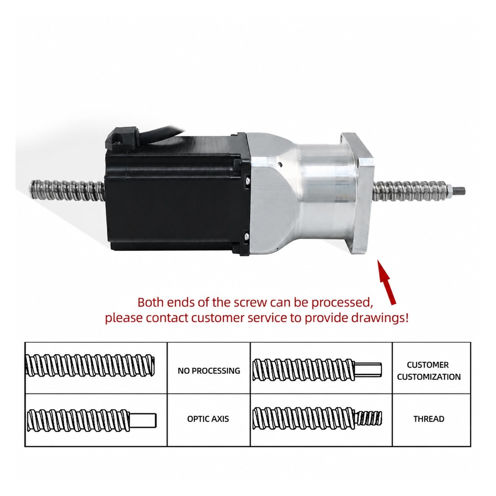Husillo de Bolas, Motor Paso A De Tornillo Bola 57HAB76-1205-300MM NEMA23 para Máquina CNC